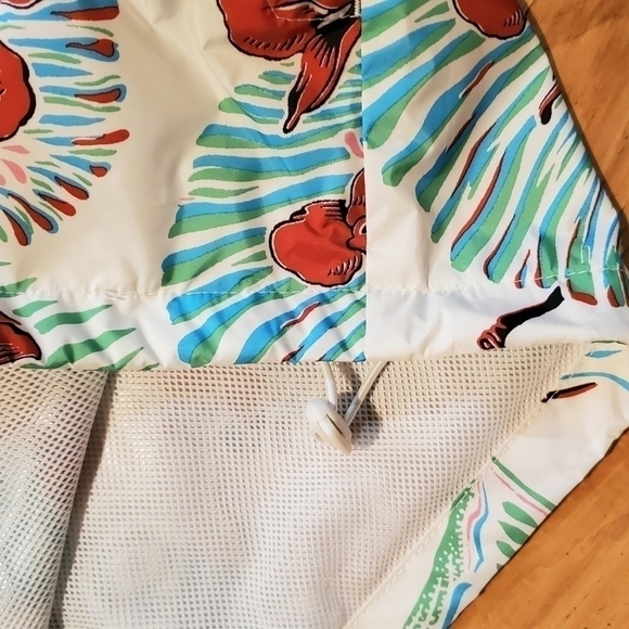 LEVI'S Tropical Hawaiian Floral Flower  White Windbreaker Hooded Jacket Size L - Picture 11 of 12